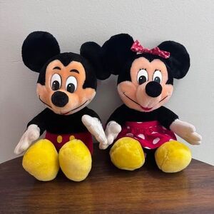 Vintage 1970s Disneyland Mickey and Minnie Mouse Plush Stuffies